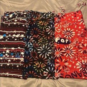 LulaRoe bundle of TC firework leggings